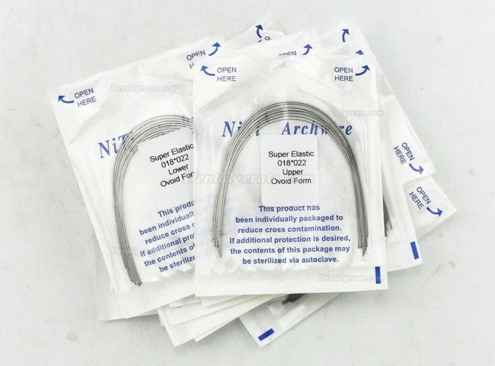 100 Packungen Dental Kieferorthop&auml;dische Super Elastisch NI-TI Arch Draht Rectangular Ovoid U/L