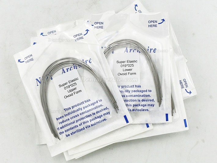100 Packungen Dental Kieferorthop&auml;dische Super Elastisch NI-TI Arch Draht Rectangular Ovoid U/L
