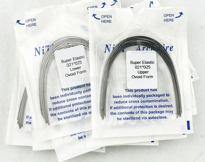 100 Packungen Dental Kieferorthop&auml;dische Super Elastisch NI-TI Arch Draht Rectangular Ovoid U/L