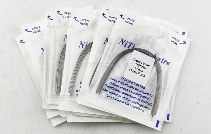 100 Packungen Dental Kieferorthop&auml;dische Super Elastisch NI-TI Arch Draht Rectangular Ovoid U/L