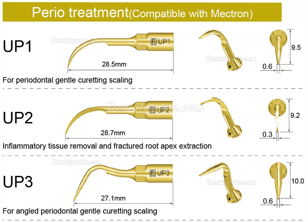 1 Stück Ultraschall Piezochirurgie Spitzen für Zahnbehandlung UP1 UP2 UP3 UP4 UP5 UP6 UP7/8 (Kompatibel Mit Mectron
