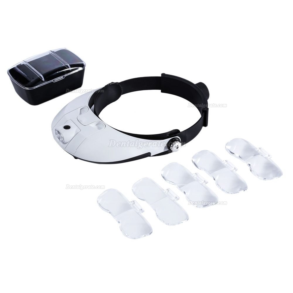 Zahnarzt-Lupen-Vergr&ouml;&szlig;erungsglas Surgical mit 5 Wechselobjektiv + LED-Scheinwerfer