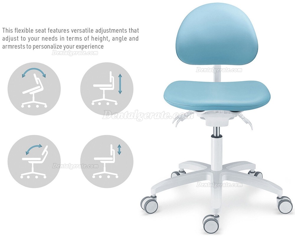 TYTC PLST-064-067 Zahn&auml;rztliche Assistenzst&uuml;hle Ergonomischer Zahnarzt Hocker (Verstellbare Sitz- und R&uuml;ckenlehnenwinkel)