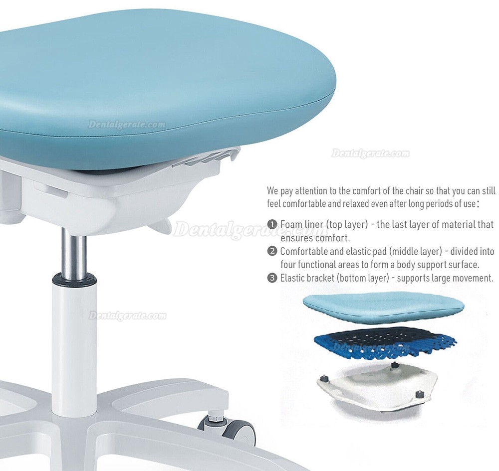 TYTC PLST-064-067 Zahn&auml;rztliche Assistenzst&uuml;hle Ergonomischer Zahnarzt Hocker (Verstellbare Sitz- und R&uuml;ckenlehnenwinkel)