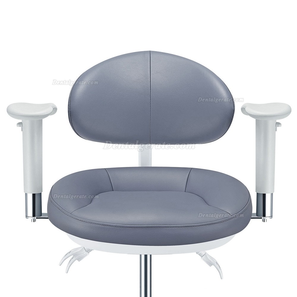 TYTC PLST-082-085 Dentalmikroskop Bedienerstuhl Ergonomischer Dentalhocker mit Armlehnen + R&uuml;ckenlehne + Fu&szlig;ring