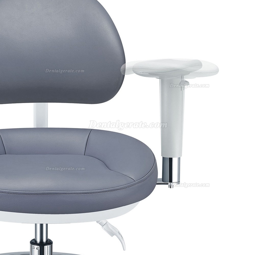 TYTC PLST-082-085 Dentalmikroskop Bedienerstuhl Ergonomischer Dentalhocker mit Armlehnen + R&uuml;ckenlehne + Fu&szlig;ring