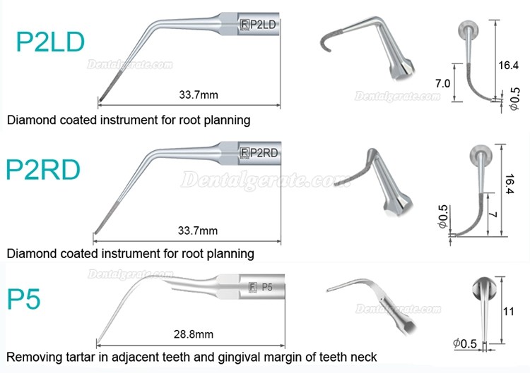 5 St&uuml;cke Refine&reg; Ultraschall Scaler Spitzen f&uuml;r Parodontologie P2L P2R P2LD P2RD P5 P6 P7 P8 P10 P11 P12 P14L Kompatibel EMS Woodpecker