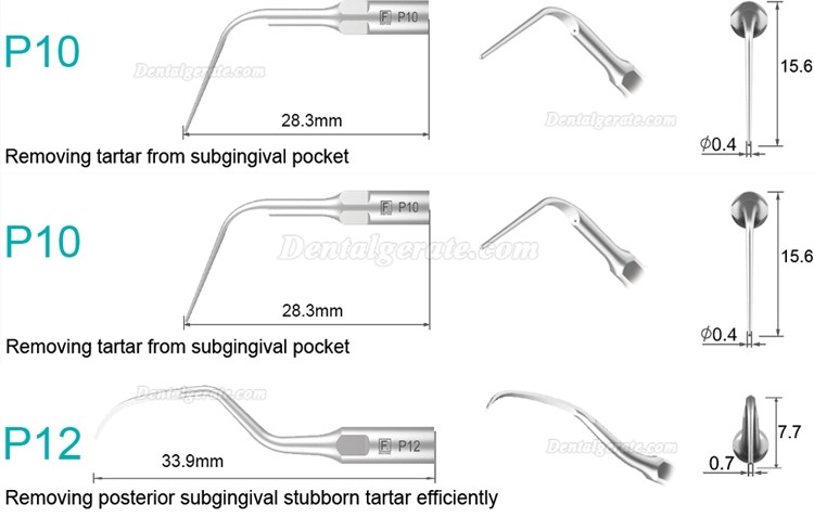 5 St&uuml;cke Refine&reg; Ultraschall Scaler Spitzen f&uuml;r Parodontologie P2L P2R P2LD P2RD P5 P6 P7 P8 P10 P11 P12 P14L Kompatibel EMS Woodpecker