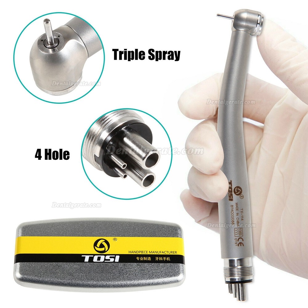TOSI TX-114 Dental Turbine Handst&uuml;ck Druckknopf, 4 L&ouml;cher