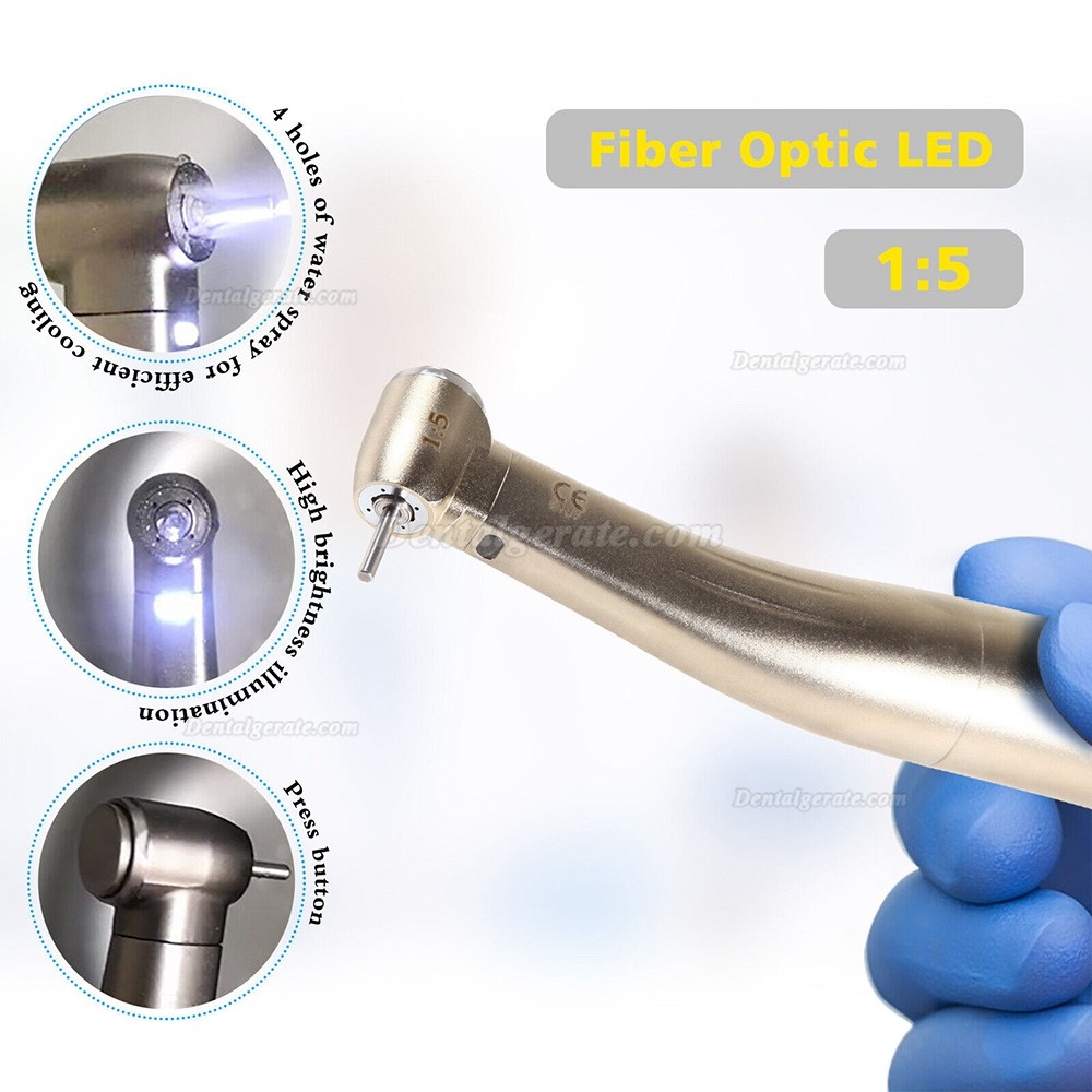 TOSI TX-414-734 Dental 1:5 Rot Winkelst&uuml;ck Handst&uuml;ck (Minikopf, Faseroptik, E-Typ)