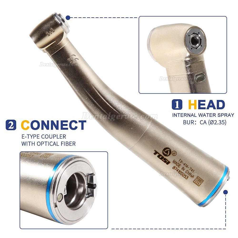 TOSI TX-414-741 Dental Blau Winkelst&uuml;ck Handst&uuml;ck (Innenwasser, Faseroptik, E-Typ)