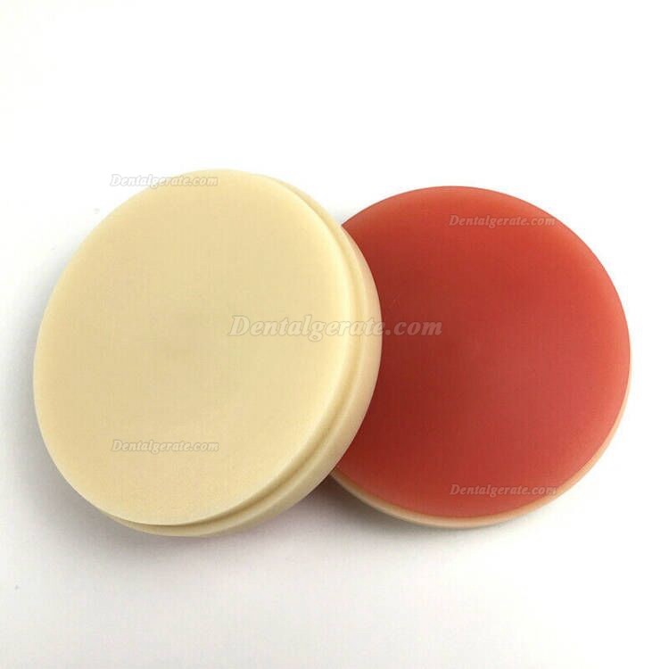 5 Stück PMMA Ronden OD98*25mm Zweifarbig A2+Rosa PMMA Fräsrohlinge (für Wieland CAD/CAM Fräsmaschine) 5 Stück PMMA Ronden OD98*25mm Zweifarbig A2+Rosa PMMA Fräsrohlinge (für Wieland CAD/CAM Fräsmaschine)