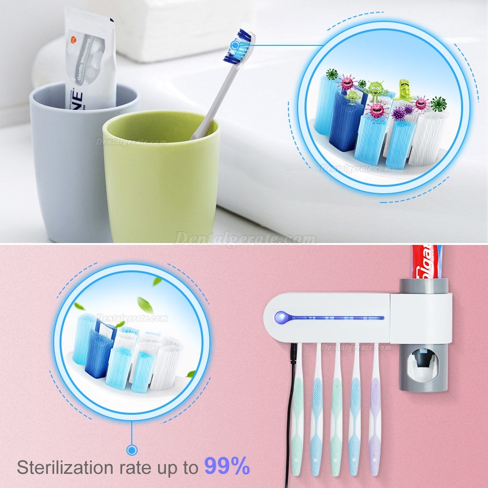 UV-Zahnbürste Sterilisation Trocknungshalter Automatischer Zahnpastaspender USB Power für 5 Zahnbürste UV-Zahnbürste Sterilisation Trocknungshalter Automatischer Zahnpastaspender USB Power für 5 Zahnbürste