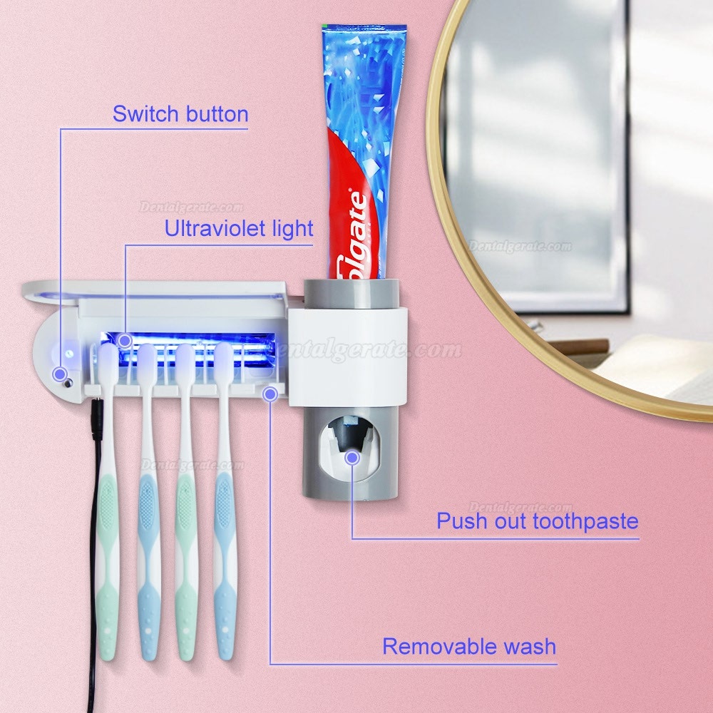 UV-Zahnbürste Sterilisation Trocknungshalter Automatischer Zahnpastaspender USB Power für 5 Zahnbürste UV-Zahnbürste Sterilisation Trocknungshalter Automatischer Zahnpastaspender USB Power für 5 Zahnbürste