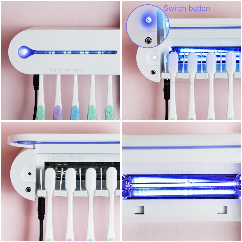 UV-Zahnbürste Sterilisation Trocknungshalter Automatischer Zahnpastaspender USB Power für 5 Zahnbürste UV-Zahnbürste Sterilisation Trocknungshalter Automatischer Zahnpastaspender USB Power für 5 Zahnbürste