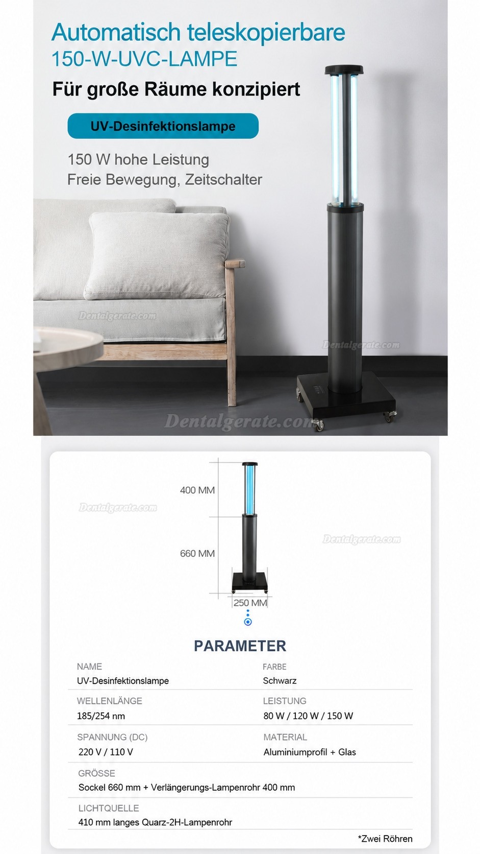 150W mobile UV-sterilisationslampe Uvc-Desinfektionslicht mit Radarsenso 150W mobile UV-sterilisationslampe Uvc-Desinfektionslicht mit Radarsenso