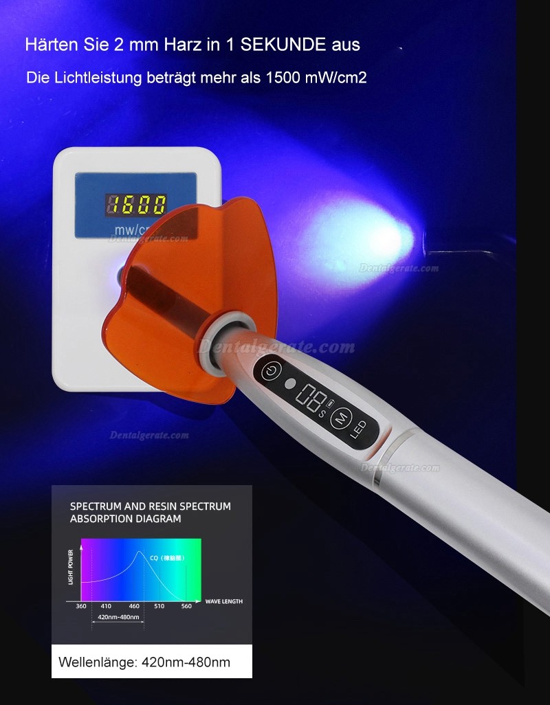 LY®Dental Polymerisationslampe 1500mw wireless kabellose LED-Lampe LY® Dental Polymerisationslampe 1500mw (Verbesserte Version)