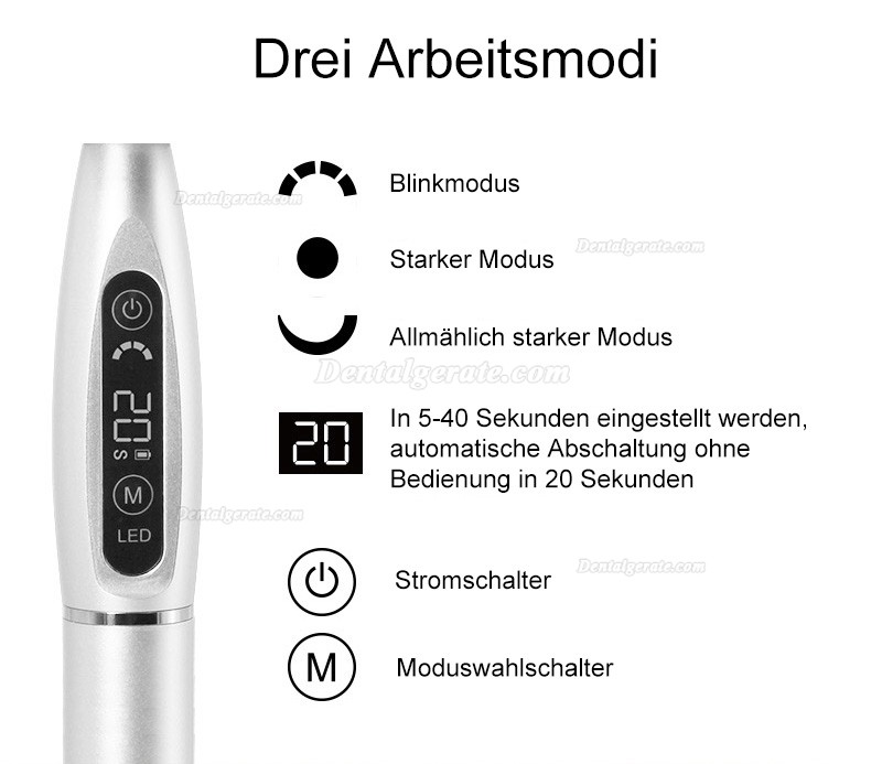 LY®Dental Polymerisationslampe 1500mw wireless kabellose LED-Lampe LY® Dental Polymerisationslampe 1500mw (Verbesserte Version)