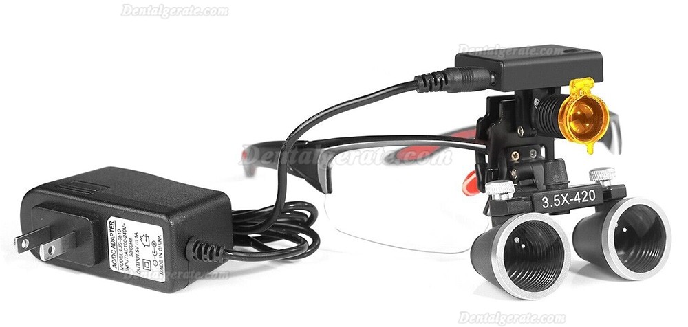YUYO DY-117 Zahnarzt Lupenbrille mit Licht (3,5-Fache Lupenbrille + DY-010 3W LED Lupenbrille Licht)