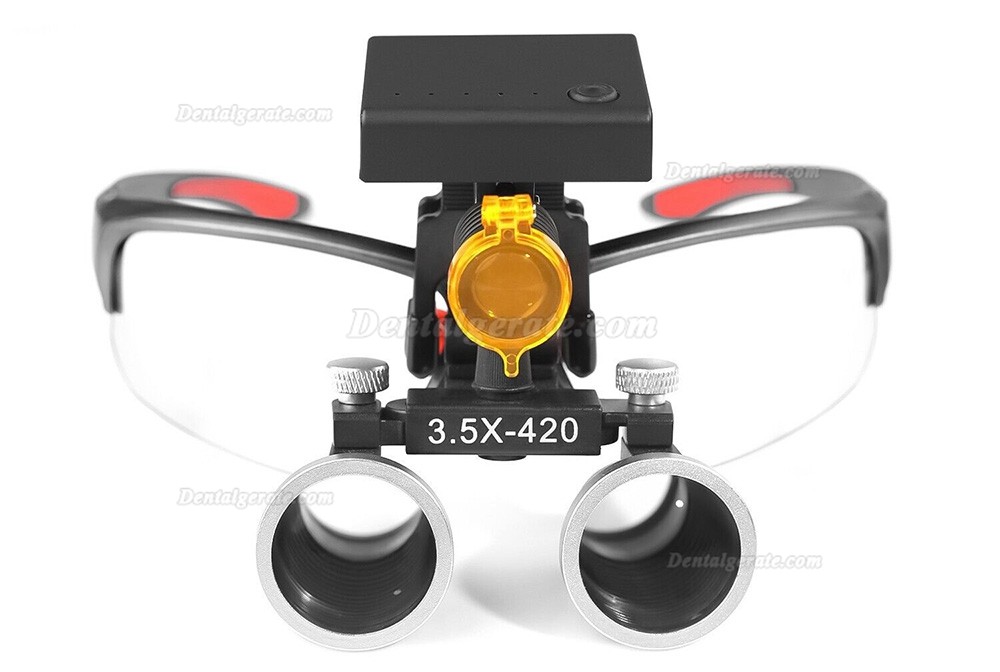 YUYO DY-117 Zahnarzt Lupenbrille mit Licht (3,5-Fache Lupenbrille + DY-010 3W LED Lupenbrille Licht)
