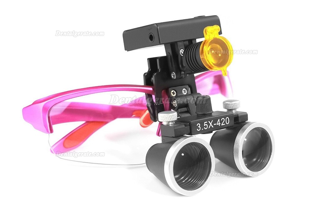 YUYO DY-117 Zahnarzt Lupenbrille mit Licht (3,5-Fache Lupenbrille + DY-010 3W LED Lupenbrille Licht)