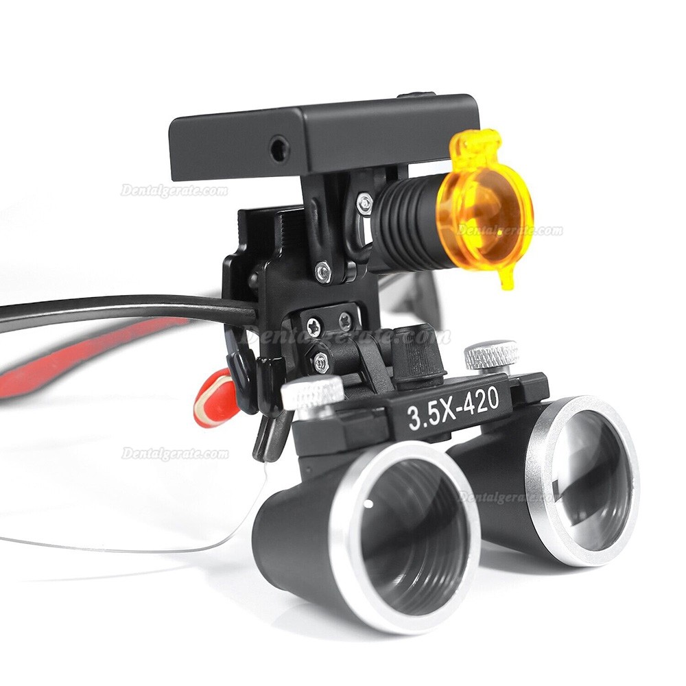 YUYO DY-117 Zahnarzt Lupenbrille mit Licht (3,5-Fache Lupenbrille + DY-010 3W LED Lupenbrille Licht)