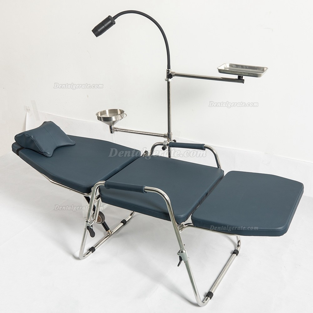 Greeloy GU-P101 Tragbare Zahnarztst&uuml;hle Edelstahlrahmen Instrumententablett mit schwarzem Rucksack