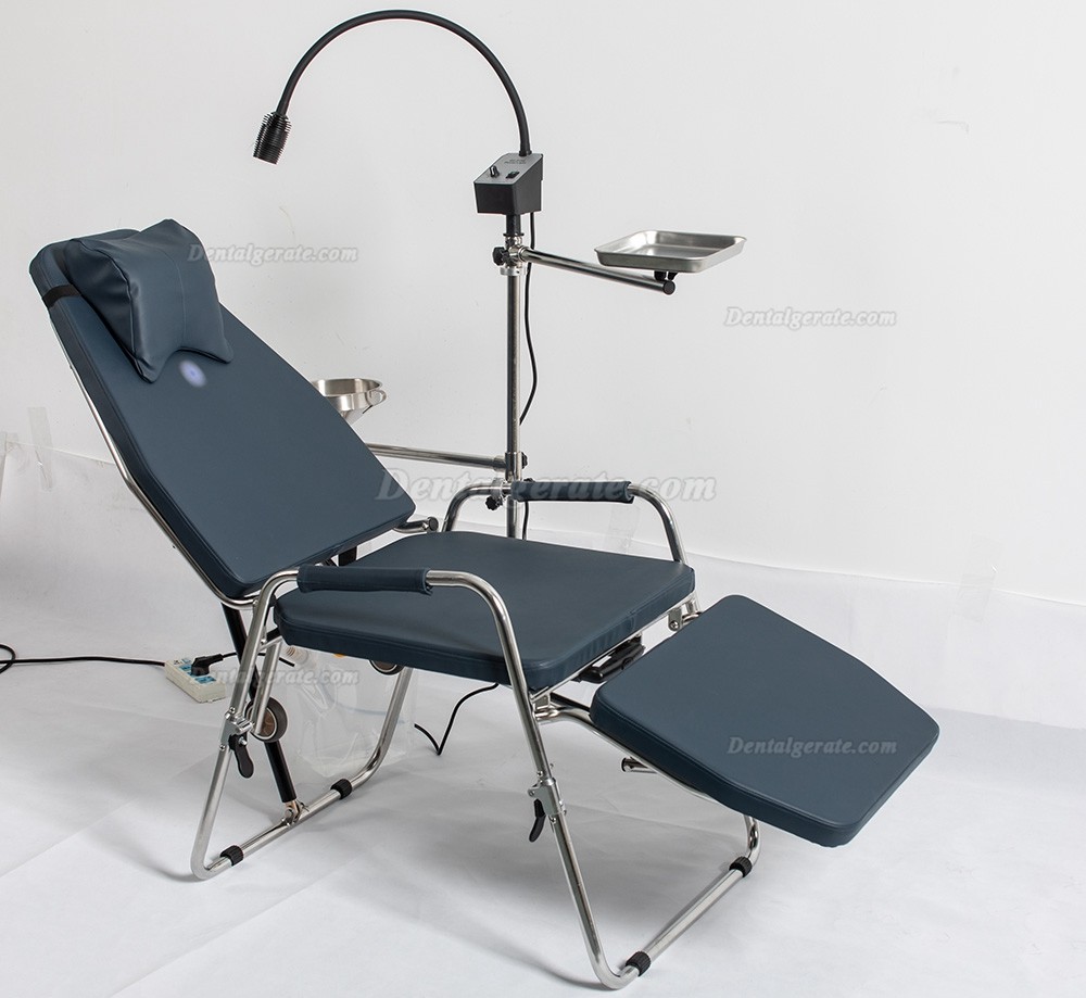 Greeloy GU-P101 Tragbare Zahnarztst&uuml;hle Edelstahlrahmen Instrumententablett mit schwarzem Rucksack