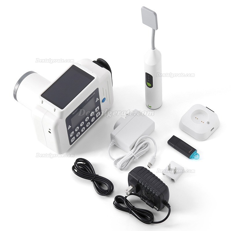 Handgehaltenes zahnarzt röntgengerät (eingebauter Bildschirm) + iRay Pluto 0002XW digitaler röntgensensor kabellos Handgehaltenes zahnarzt röntgengerät (eingebauter Bildschirm) + iRay Pluto 0002XW digitaler röntgensensor kabellos
